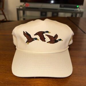 Embroidered Duck Design Cream Cap